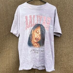 Aaliyah T-Shirt Black R&B Soul Music Band Tour Tee Vintage Style Large Retro L